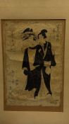 Utagawa Toyokuni I (1769-1825), ukiyo-e woodblock print of two figures