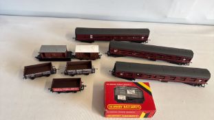 Set of 8 Hornby OO Gauge Coaches and Goods Wagons