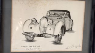 Framed print of a Bugatti Type 57C, The Doune Collection
