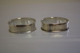 Pair of silver napkin rings Birmingham 21g
