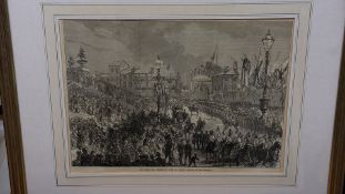 Framed Victorian wood-engraving, 