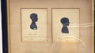 Pair of 1821 silhouette portrait miniatures, Edward and Arthur Scott