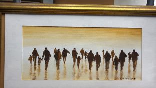 O. Welkenhuyzen (dated 2003), Shoreline Figures, watercolour