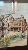 Tony Matthews signed watercolour of an Opera House street scene