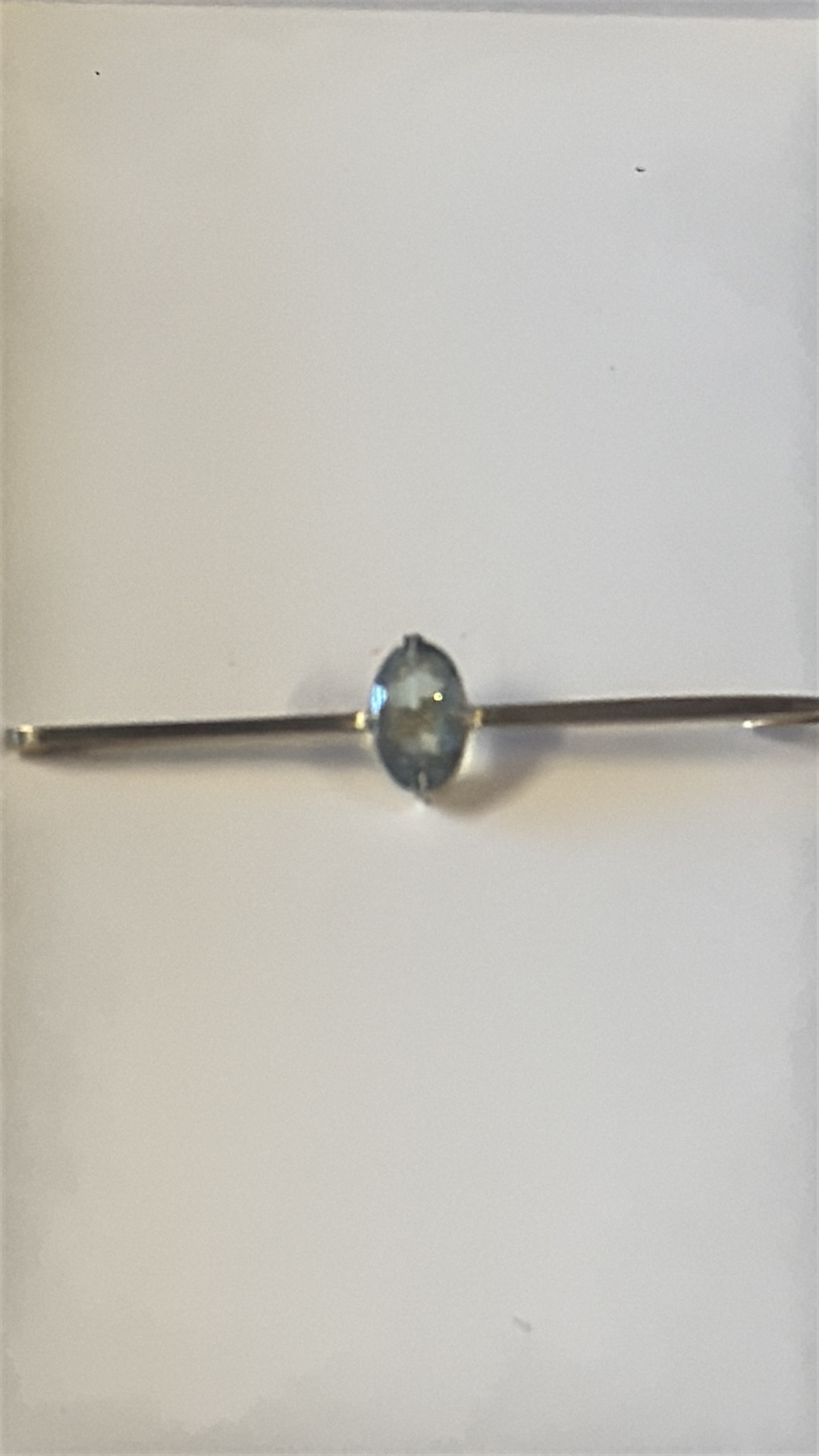 15ct Gold pin brooch set with aquamarine Weight 3. - Image 2 of 2