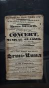 Bolton concert broadside for Messrs. Edwardsâ€™ musical glasses, dated July 1822