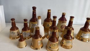 Set of 11 Bells Scotch Whisky Ceramic Decanters