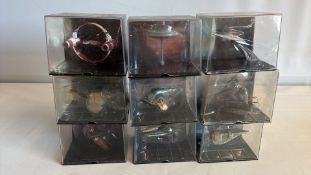 Set of 9 boxed display spacecraft models