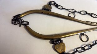 Pair of brass and iron horse hames