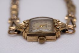 9ct Gold case & strap ladies vintage Rotary wristw