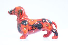 Anita Harris dachshund signed in gold