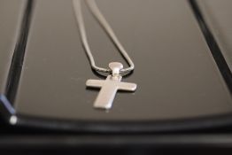 Silver cross & chain