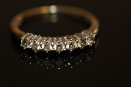 9ct Gold ring set with 7 diamonds Weight 1.46g