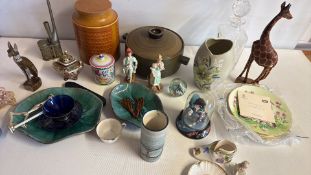 Group of assorted decorative ceramics, glass and small ornaments to include Troika - A/F