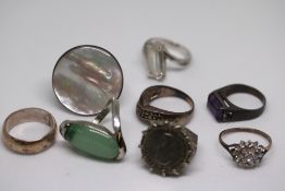 Collection of silver rings Total weight 57g