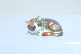 Royal crown derby catnip kitten with gold stopper