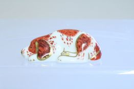 Royal crown derby puppy with gold stopper