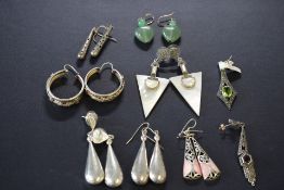 Collection of silver earrings