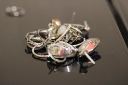 Collection of silver earrings 65g