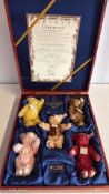 Steiff British Collectors UK Baby Bears 1994-1998 boxed set with certificate (No. 00952)