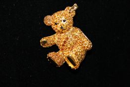 Swarovski Steif bear pin brooch