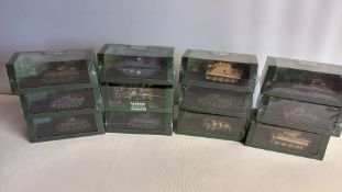 Set of 11 Ultimate Tank Collection boxed die-cast model tanks and armoured vehicles