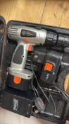 14.4V cordless drill/driver set with battery, charger and bits in case