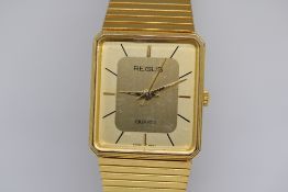 Gents gold plated Regis Swiss made quartz wristwat