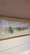 Jean R. Hawes (attributed), panoramic watercolour landscape, 1971