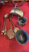 Group of Brass and Metal Fireside Accessories
