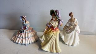 Set of 3 Royal Doulton Bone China Figurines: Katie, Carol and Daydreams