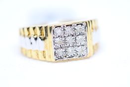 Sterling silver ring diamond gold plated limited e