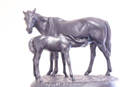 Cast metal mare and foal group - Very heavy