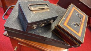 Group of vintage photographic slide/plate storage cases