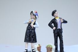 Royal Doulton pearl boy HN2767 & Pearly Girl HN276
