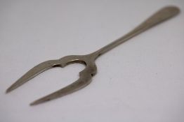 Silver pickle fork London hallmark date letter K C