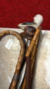 Group of five assorted walking sticks