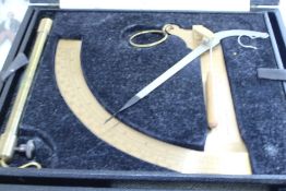 John Nesbitt Ltd portable quadrant balance in fitted case