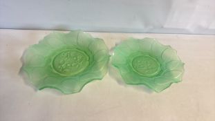 2x Bagley glass uranium plates
