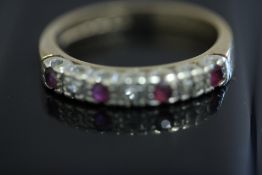 9ct Gold rubies & diamonds ring 2.3g