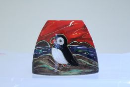 Anita Harris puffin vase signed in gold