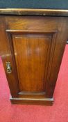 Edwardian pot cupboard with panelled door and brass drop handle