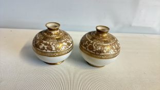 Pair of Japanese Kutani gilt-decorated porcelain vases (noritake)