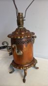 Victorian copper spirit kettle table lamp conversion