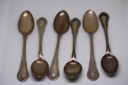 Set of 6 Silver teaspoons Makers G.M.Co Date lette