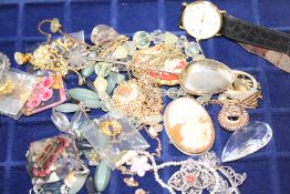 Unsorted collection of costume jewellery
