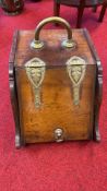 Mahogany and brass-mounted coal scuttle