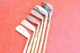 Great Lever & Farnworth (x2) golf clubs with an additional 4 vintage wooden-shaft golf clubs