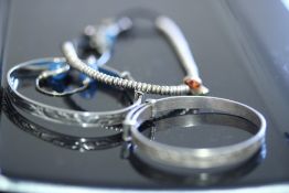 Silver bangle & silver bracelet