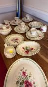 19-piece Royal Albert ‘Rougefield’ ‘Country Garden’ pattern tea and table service, comprising lidded